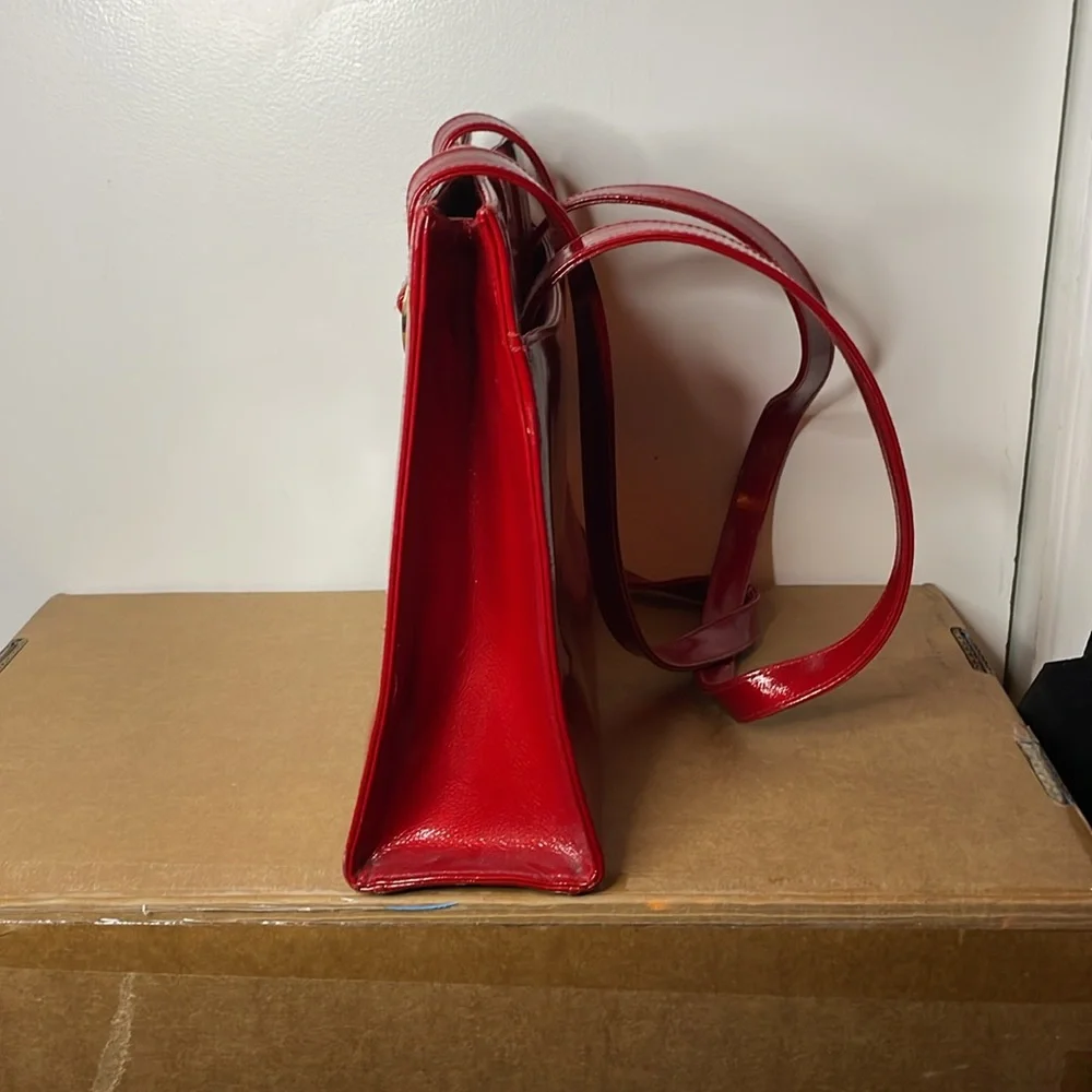 Vintage Fred Hayman Red Leather Shoulder Bag - Picture 2 of 6